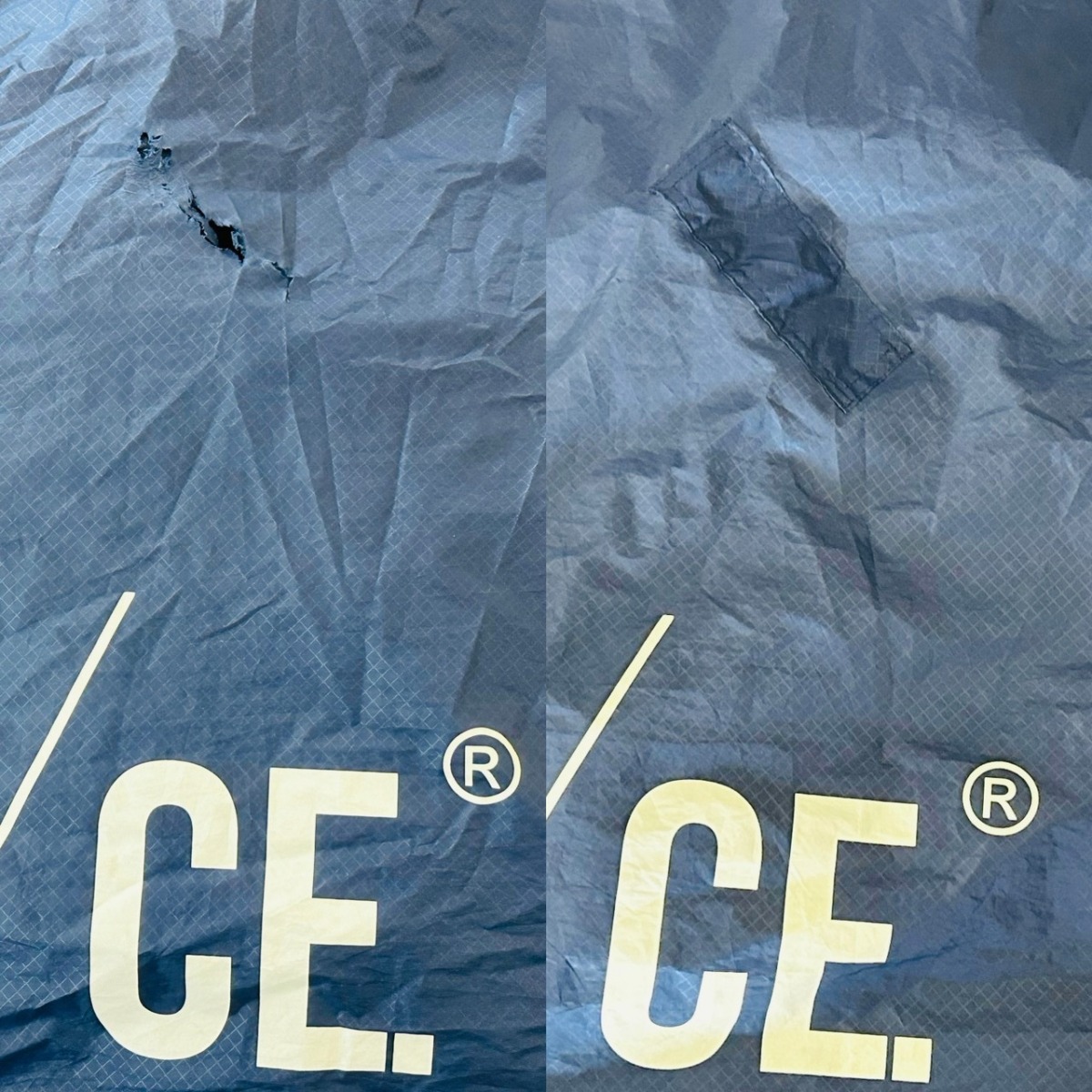 レイサ6のポールスリーブ破れ直しと穴直し | クリーニング403